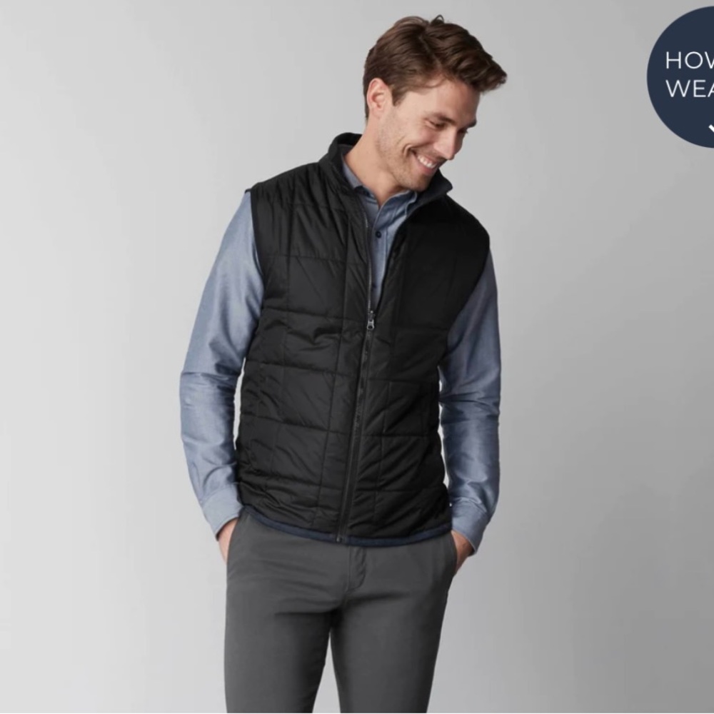 NWOT Mack Weldon WARMKNIT 2-Way Puffer Vest (Size: M)